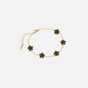 Bracelet Trèfle Gold & Onyx